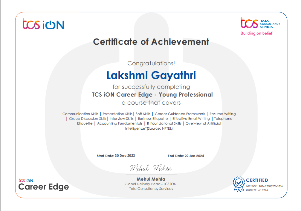 Certification 21